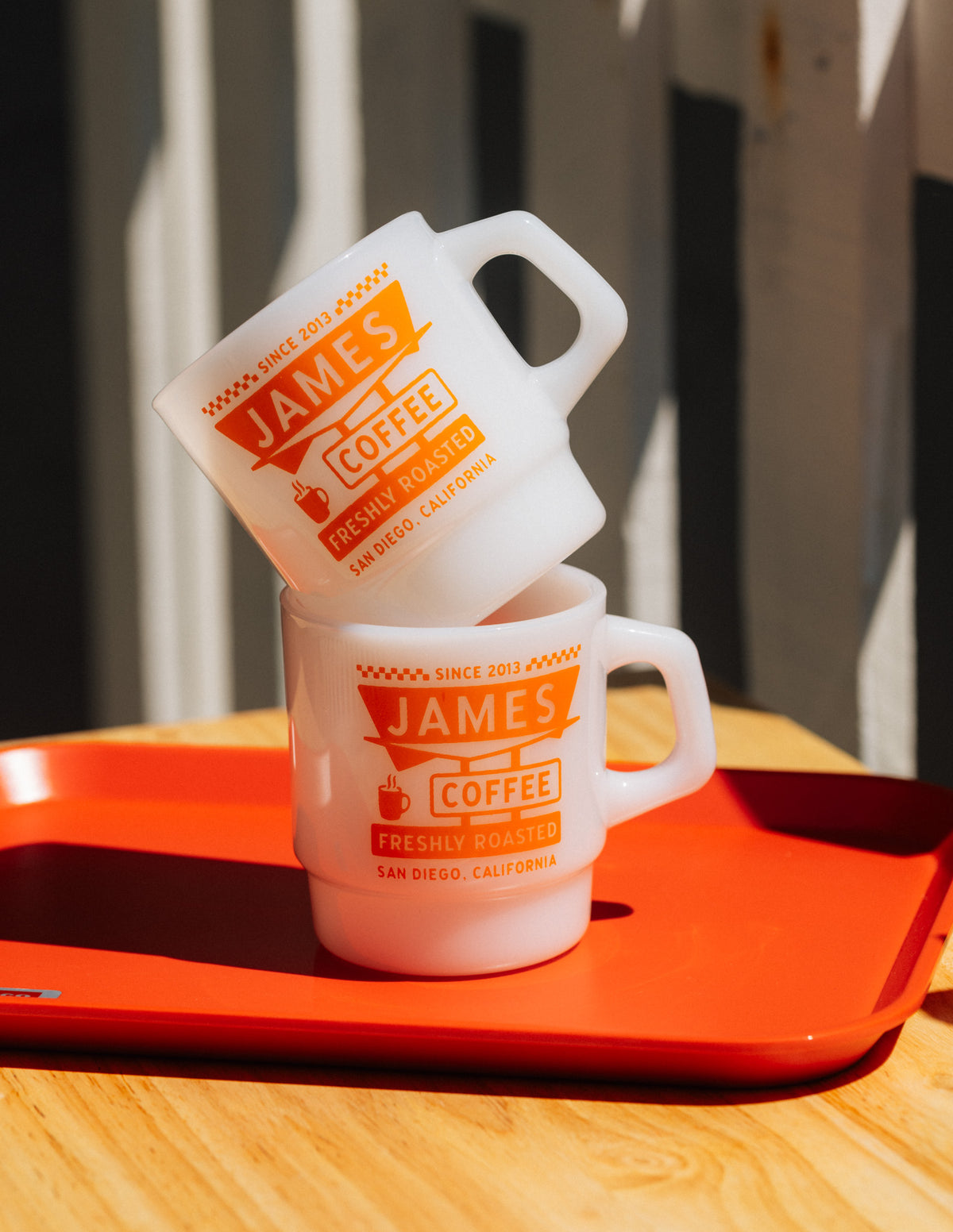 James Motel Milk Glass Mug