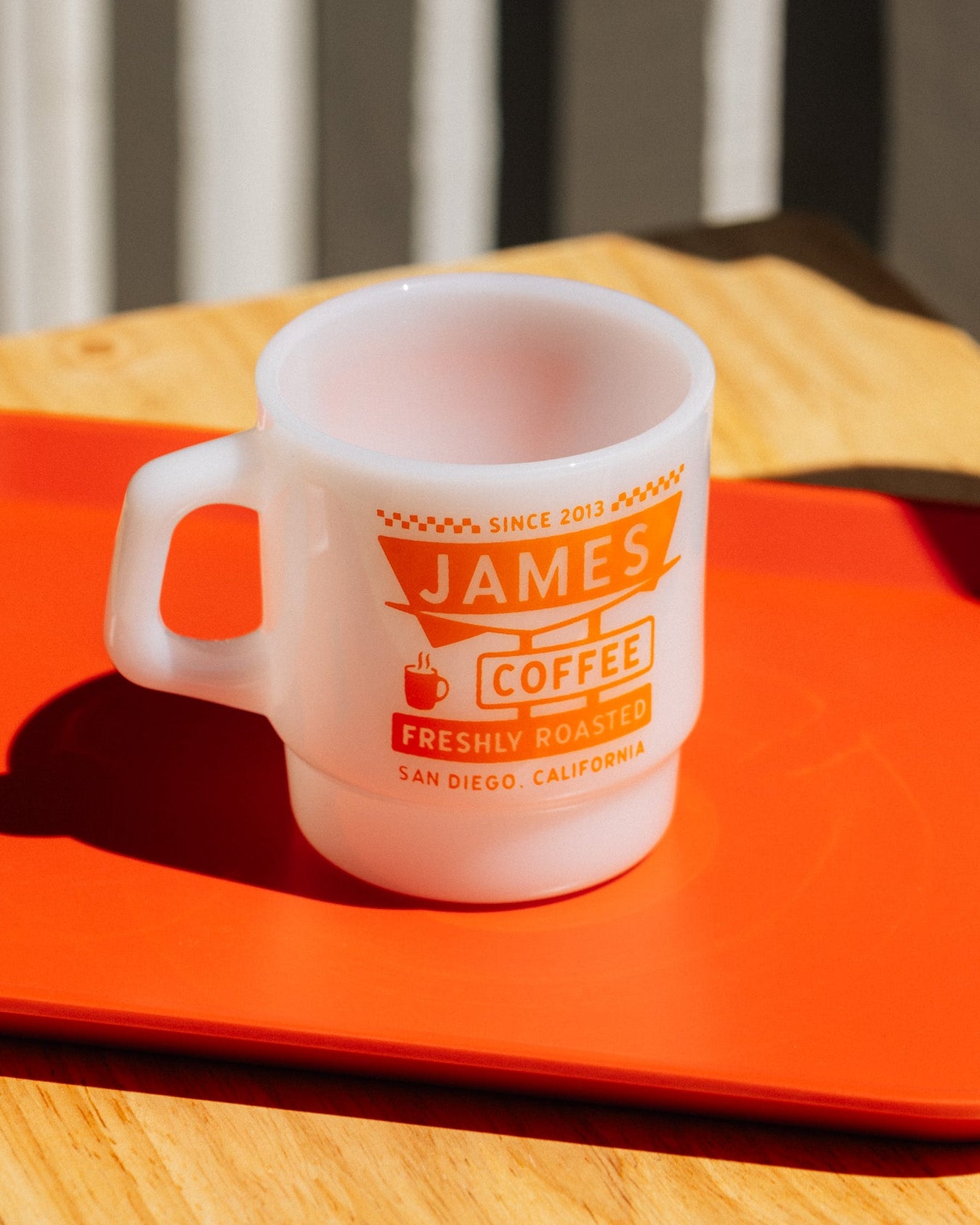James Motel Milk Glass Mug