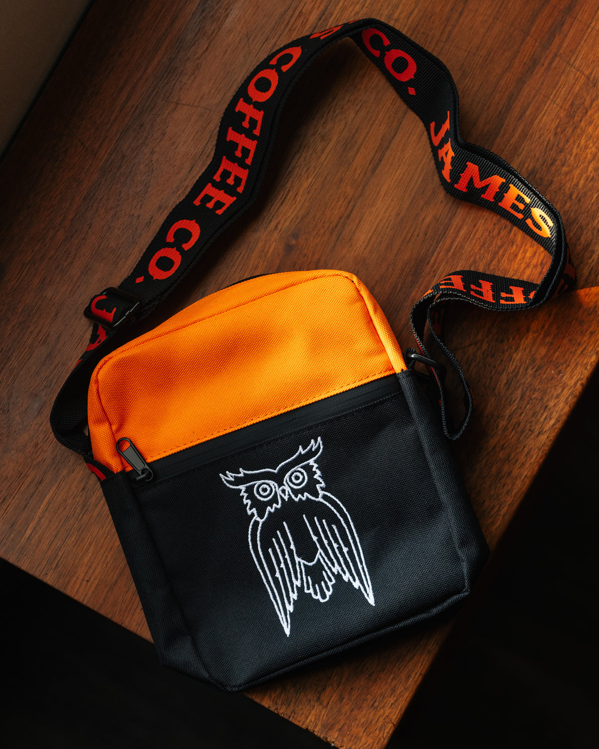 James Coffee Cross Body Bag Black